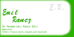 emil rancz business card